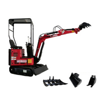 Minibagger HZC Power DKB881, Diesel, 920 Kg, Arm schwenkbar, rot