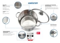 Gemüsetopf 26cm/14,0L mit Glasdeckel