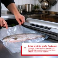 Vakuumierfolien 2 Rollen 40x600 cm transparent, passend für Prestige Maxi