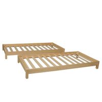 Stapelbett JONAS mit Lattenroste / 2x Betten 90x200 - Naturholtz