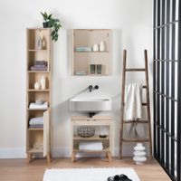 Badkommode MORENA mit 2 Türen, cashmere/Eiche