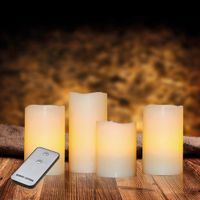 X4-LIFE LED Echtwachskerzen 4er Set incl. Fernbedienung