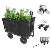 Schwerlast Gartenwagen aus Stahl mit Klappseiten, 400 kg