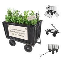 Schwerlast Gartenwagen aus Stahl mit Klappseiten, 400 kg
