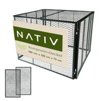 Komposter 100x100x75 cm mit Deckel, dunkelgrün – stabiler Metallkomposter für Garten