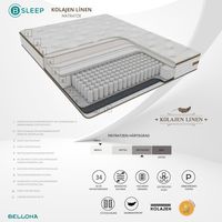 Luxus Kollagen Linen Matratze – 34 cm hoch, beidseitig nutzbar, Komfort-Pocket-Federkern H3 bis 120 kg