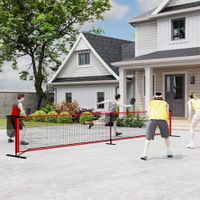 Pickleball-Netz tragbares Set 6,7 m Pickleball-System mit Ballsammler, Bälle