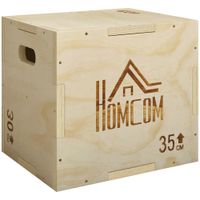 3-in-1 Plyo Box Holz Plyometrische Sprungbox mit 3 Sprunghöhen Griffen