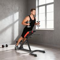 Hyperextension Rückentrainer, Höhenverstellbar Bauchtrainer mit Beinfixierung