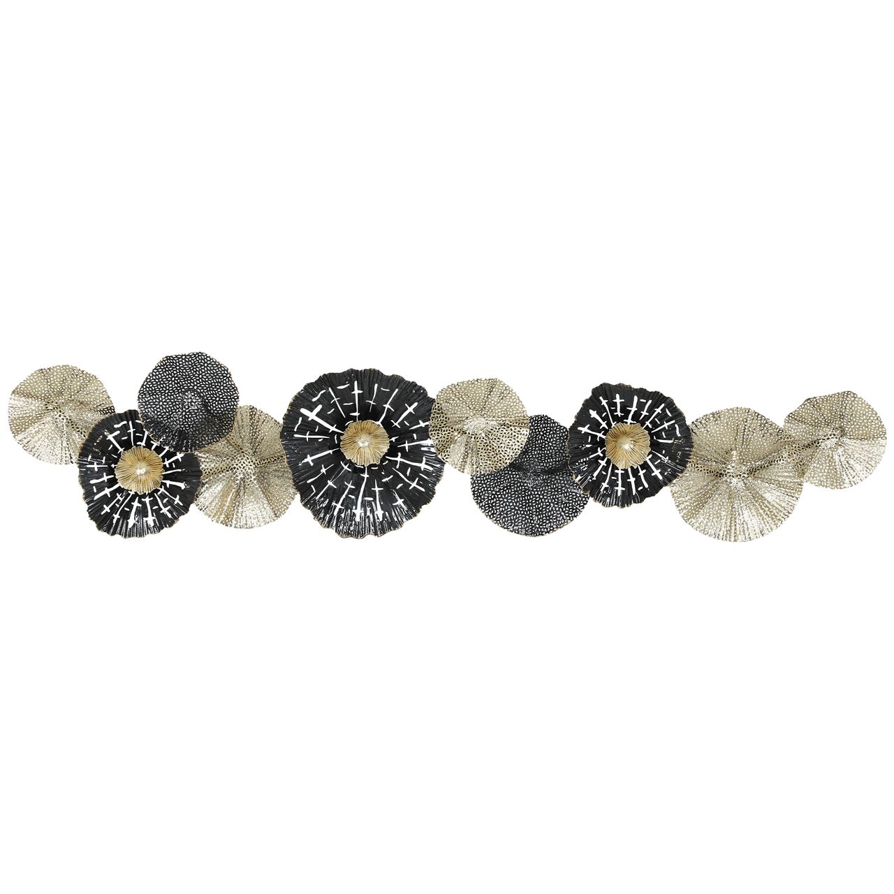 HOMCOM Wanddeko Moderne Metallbild Wandskulptur mit kreisförmigen Scheiben Wandbild
