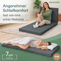 AH-FALT Klappmatratze – Faltbare Kaltschaummatratze mit 3-Zonen-Kern, Gästematratze, 60 x 190 - 7 cm Höhe 