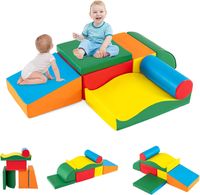 COSTWAY 7 TLG. Schaumstoffbausteine, Softbausteine, Riesenbausteine aus Schaumstoff, Bunt