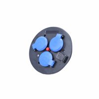 3-fach Steckdoseneinsatz blau für Kabeltrommeln, USB, Thermoschutz, IP44, 230 V