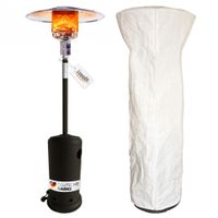 Heizpilz Classico schwarz 14 kW mit weißer Schutzhülle, Gasheizstrahler