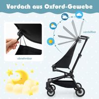 COSTWAY Leichter Kinderwagen, kompakter & flugzeugfreundlicher Reisebuggy 6-36 Monaten, 5 kg