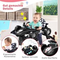 COSTWAY 4 in 1 Lauflernwagen mit einstellbarer Höhe & Geschwindigkeit, Lauflernhilfe Autoförmig