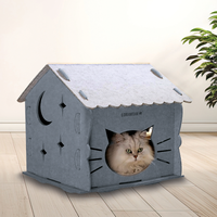 Filz-Katzen-/Haustierhaus grau