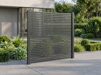 Premium Aluminium-Sichtschutzzaun CORTINA - 1x Element + 2x Pfosten - Anthrazit