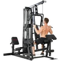 Kraftstation Fitnessstation mit Latzug Butterflystange 65kg Gewichten Seil