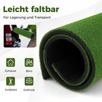Golf Übungsmatte inkl. 2 Gummi-Tees und 2 Ausrichtungsstäbe, Golfmatte