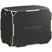 3-in-1 Plyo Box Plyometrische Sprungbox mit 3 Sprunghöhen Griffen Kantenfreie