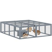 Freilaufgehege Kaninchenstall aus Holz mit 2 Türen Unterschlupfhaus Orange