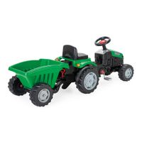 Trettraktor grün mit Anhänger, Traktor zum draufsitzen, Kinder Traktor ab 3 Jahre