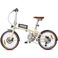 Maxtron Smart20,Falt E-Bike,HR-Nabenmotor,SHIMANO Tourney 7-Gang,mech.Scheibenbremse,creme-weiß