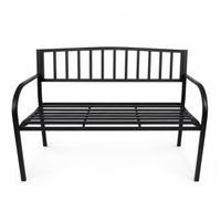 Gartenbank Metall Schwarz 2-Sitzer, 128 cm für Garten und Terrasse