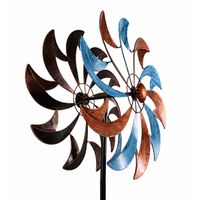 Windrad Garten Swirl Blade aus Metall, 212 cm hoch im Antik-Look