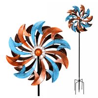 Windrad Garten Swirl Blade aus Metall, 212 cm hoch im Antik-Look