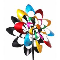 Windrad Garten Kaleido, buntes Metall Windspiel mit Erdspieß