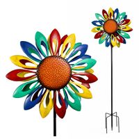 Windrad Flower Metall 212 cm, buntes Windspiel für den Garten