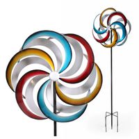 Windrad Garten Rainbow aus Metall, 213 cm, mit 4-er Erdspieß