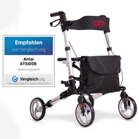 Alu Vierrad-Rollator Leichtgewicht AT51006 inkl. Gehstock