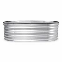 Metallhochbeet für Kinder, ovales Hochbeet 160x80x45 cm silber