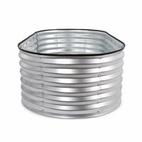 Metallhochbeet für Kinder, ovales Hochbeet 160x80x45 cm silber
