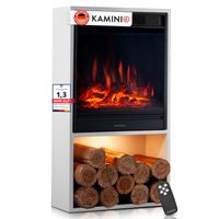 KAMINIO Elektrokamin HUGO - Elektrischer Kaminofen - Weiß