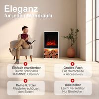 KAMINIO Elektrokamin HUGO - Elektrischer Kaminofen - Weiß