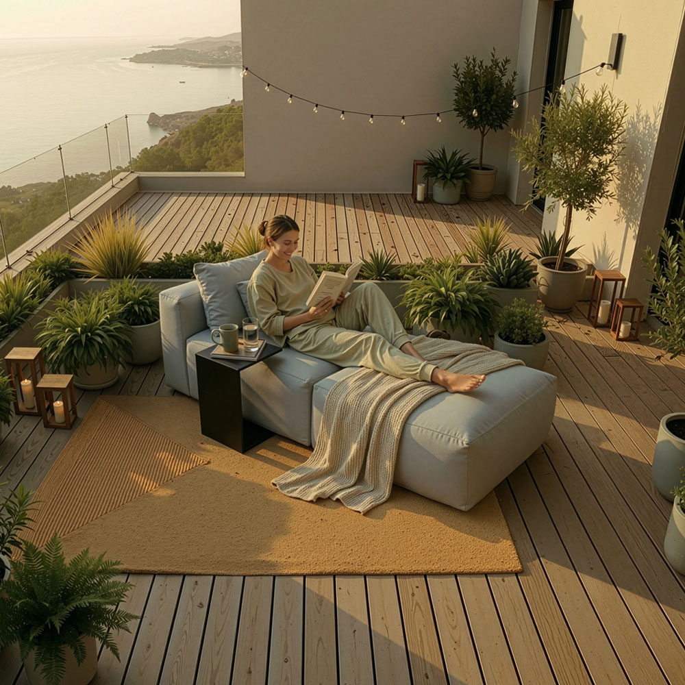 Home Deluxe Outdoor Sofa ALAZIA - Hellgrau