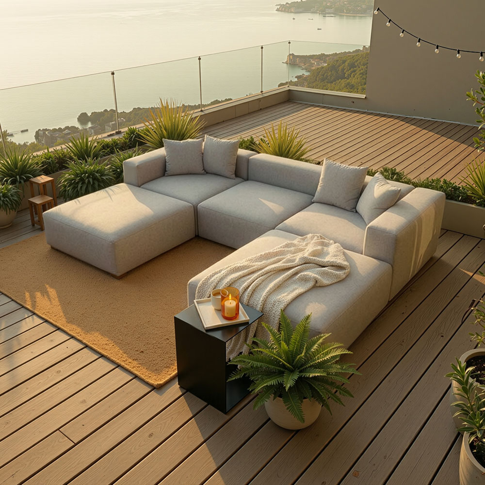 Home Deluxe Outdoor Sofa ALAZIA - Hellgrau