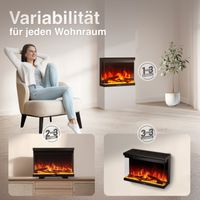 KAMINIO Elektrokamin LEA - Elektrischer 3-in-1 Kamin mit Panoramaview - 30 Zoll