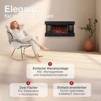 KAMINIO Elektrokamin LIZ  - Elektrischer Wandkamin - Schwarz