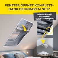 EASYmaxx Moskitonetz Dachfenster Magic Fit, ca. 100 x 160 cm - Weiß 