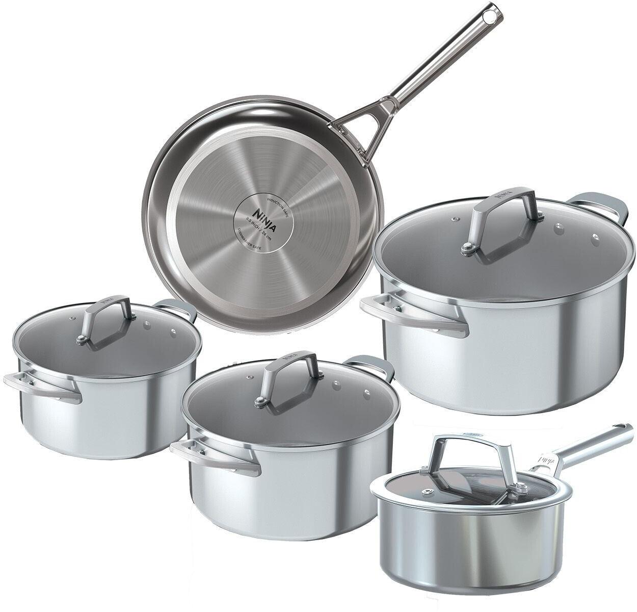 ZEROSTICK 5-teiliges Topf- und Pfannen-Set Edelstahl