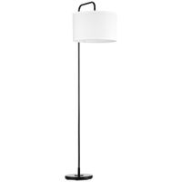 Stehlampe Wohnzimmer Stehleuchte mit Stoff-Lampenschirm, Fußschalter, Weiß