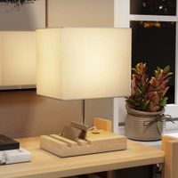 Tischlampe Schreibtischlampe mit E27-Fassung, Ladeanschlüssen, exkl. Glühbirne