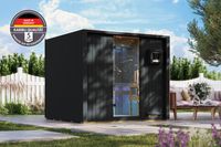 Karibu 68 mm Saunahaus Luna schwarz inkl. 9kW Saunaofen integr. Strg.