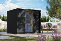 Karibu 68 mm Saunahaus Luna schwarz inkl. 9kW Saunaofen integr. Strg.
