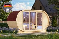 Karibu 38 mm Fasssauna Navla XXL inkl. Saunaofen 9kW Bio